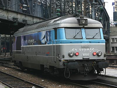 La BB 867540 première machine "en voyage" à Paris Est (02/02/2005)